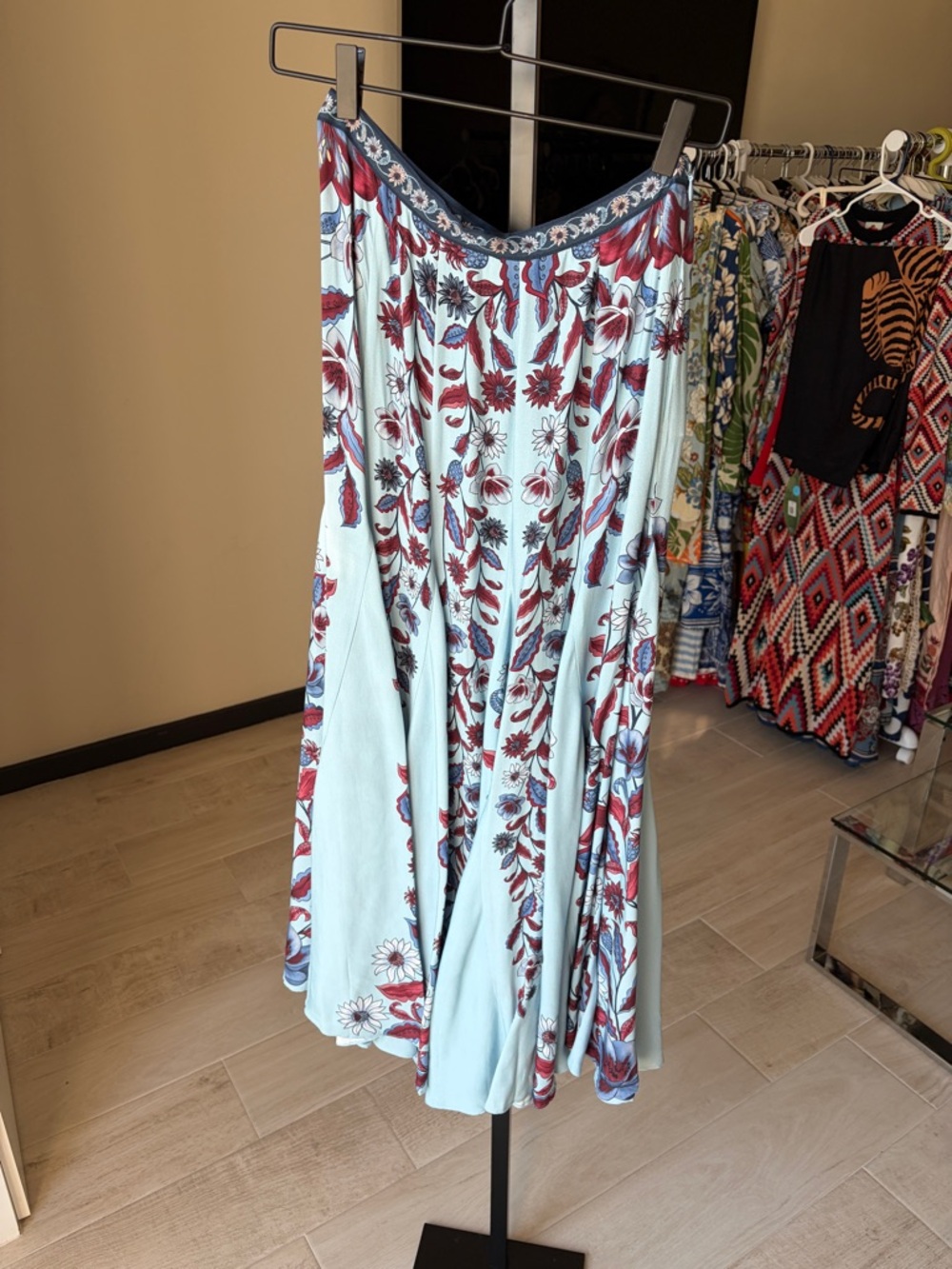Farm Rio: Soft Blue Marcelle Pleated Maxi
Skirt - Picture 13 of 15